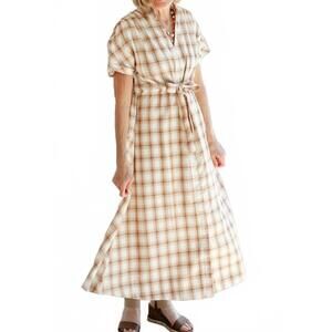 NEW HOLLY SHAE DESIGN bria dress in burnt orange plaid